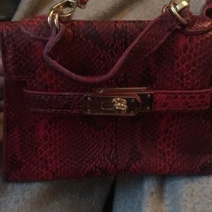 Fashion nova red snake skin purse